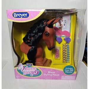 Breyer Mane Beauty Blaze Styling Head Horse Hair 50 Pieces Comb Curlers HTF